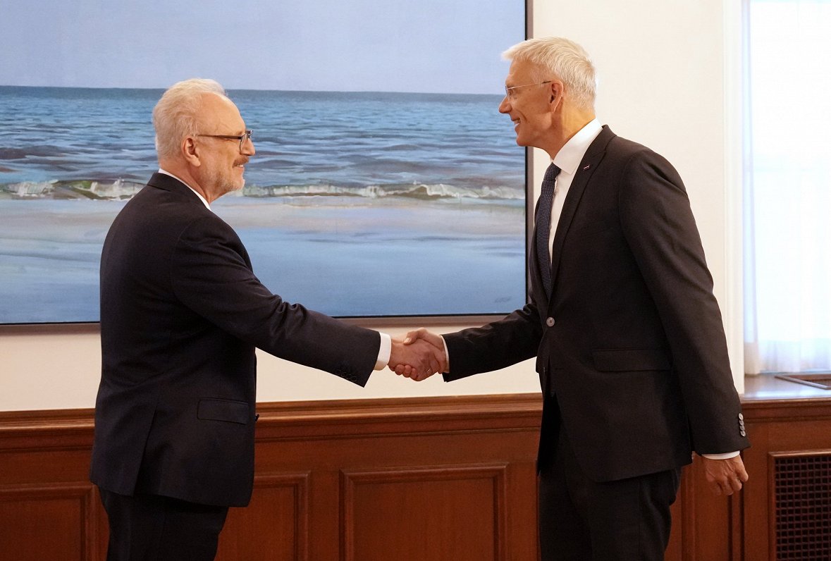 На встрече президента и премьер-министра Кришьяниса Кариньша