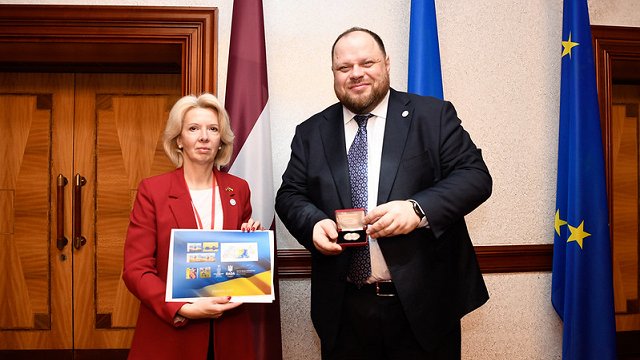 Latvian Saeima Speaker gets Ukrainian state award