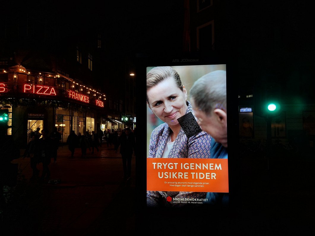 Vēlēšanu plakāti Dānijas galvaspilsētā Kopenhāgenā