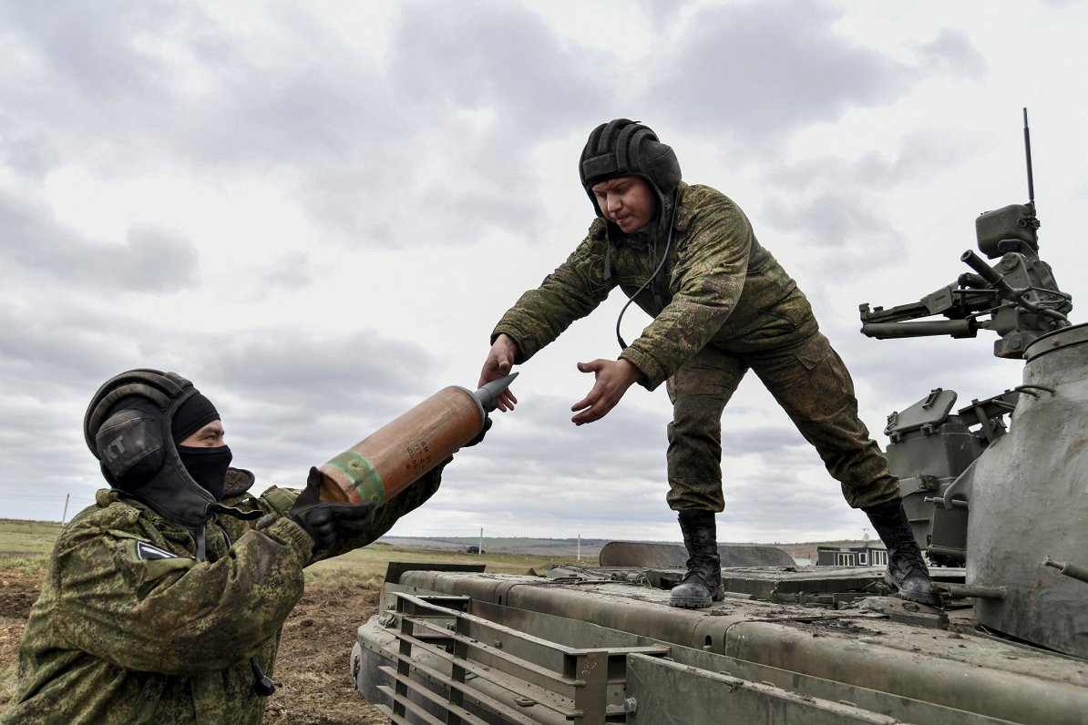 Krievijā mobilizēto karavīru mācības Rostovas apgabalā