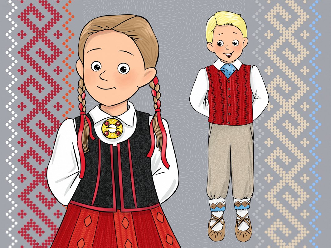 Latvian folk costumes for children
