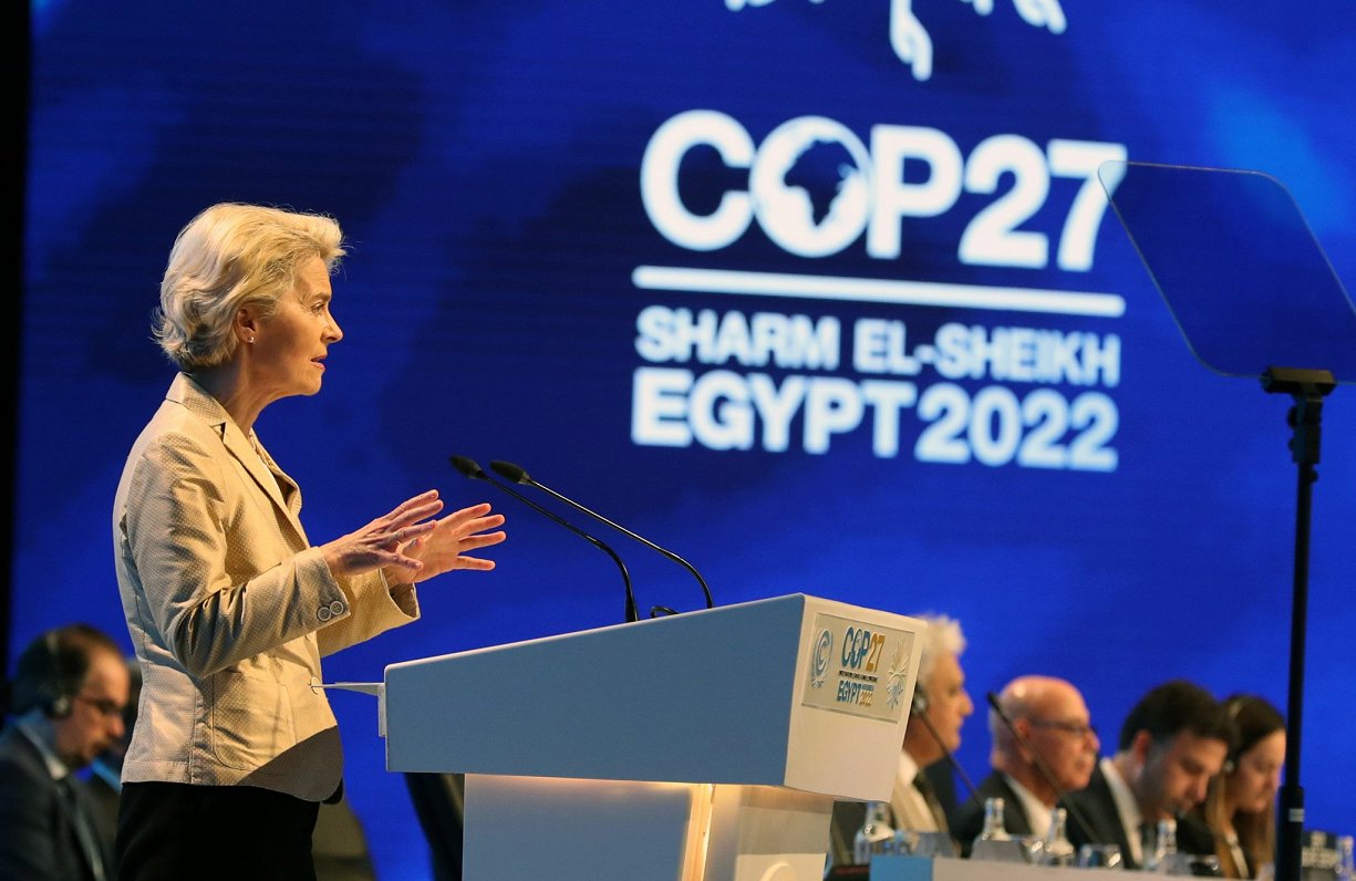 Eiropas Komisijas prezidente Urzula fon der Leiena uzrunā ANO Klimata konferences dalībniekus