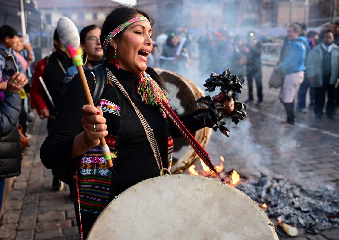 Protesta akciju dalībnieki Peru