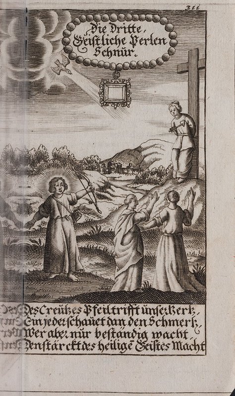 J.Kundīzija &quot;Garīgas pērļu rotas&quot; (1673) 3. nodaļas ievadlapa.