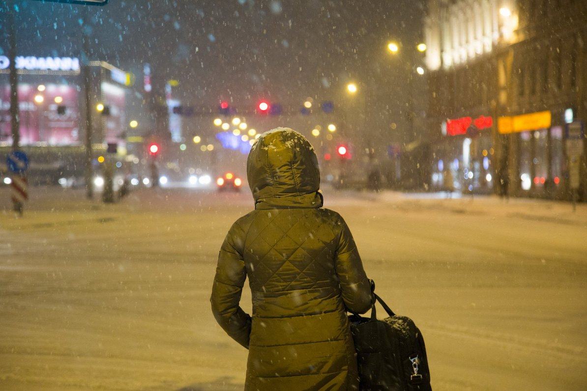 Sniegputenis Rīgā.