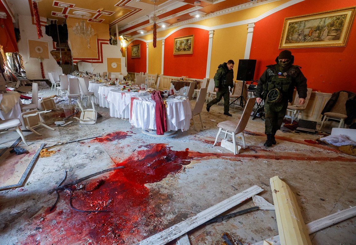 Doneckas restorāns, kurā 21. decembrī apšaudē cieta Dmitrijs Rogozins un citi Krievijas okupācijas v...