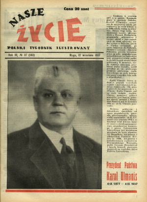 Nasze Życie, 12.09.1937.Latvijas Nacionālā bibliotēka, periodika.lv