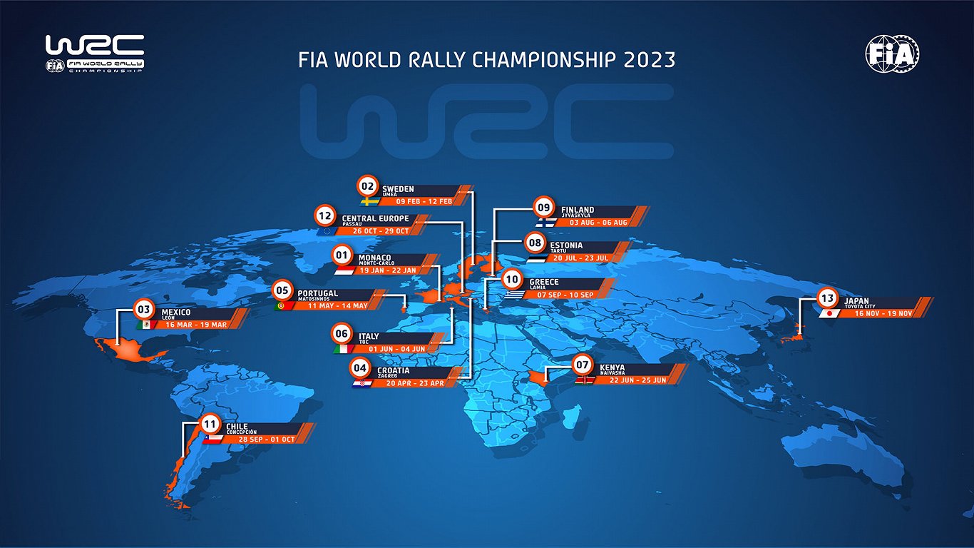 2023. gada WRC sezonas kalendārs