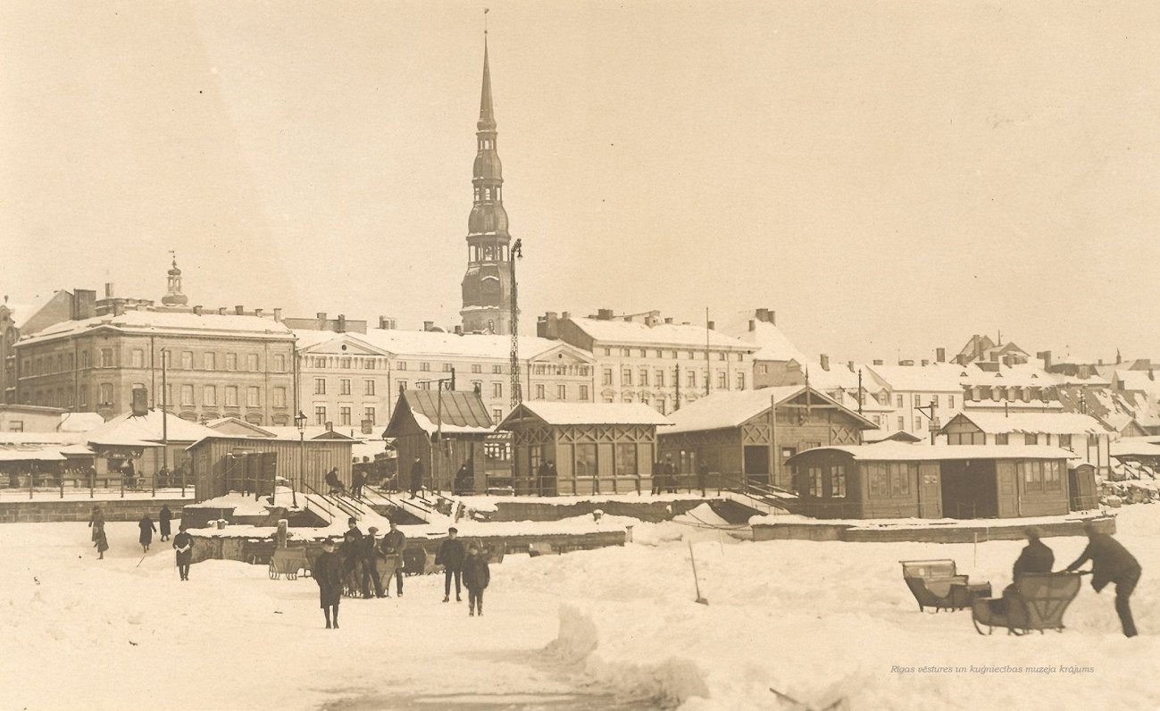 Pastkarte “Ziema Rīgā”, 1915. gads. Rīgas vēstures un kuģniecības muzeja krājums