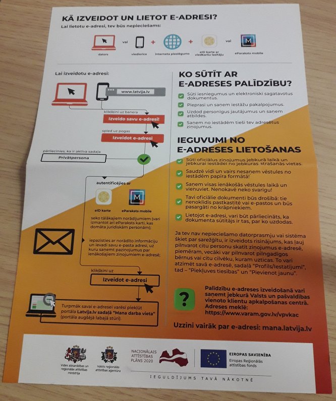 e-adrese information leaflet