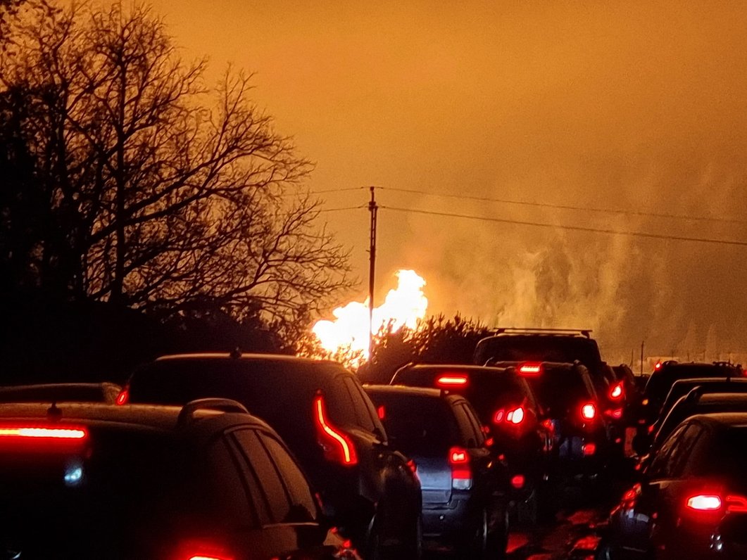 Фото очевидца с места взрыва газопровода в Литве