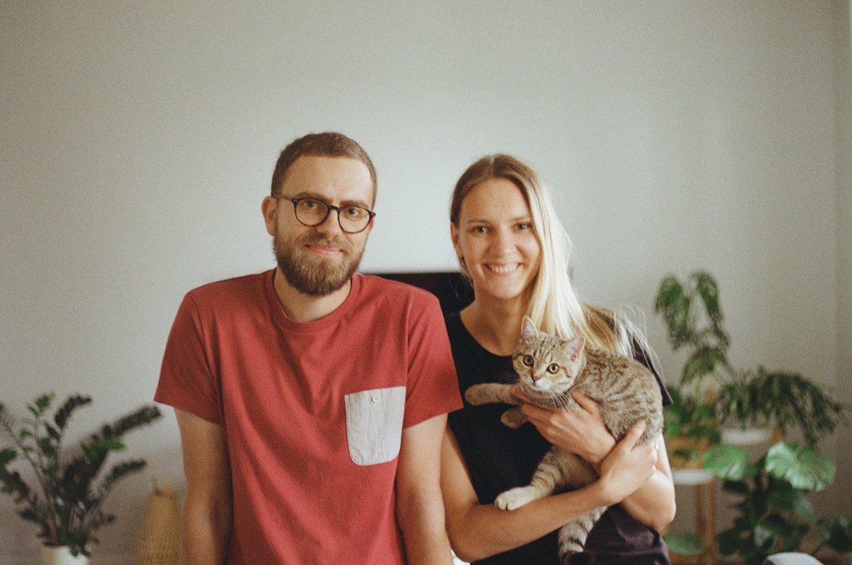Krišjānis ar sievu un kaķi