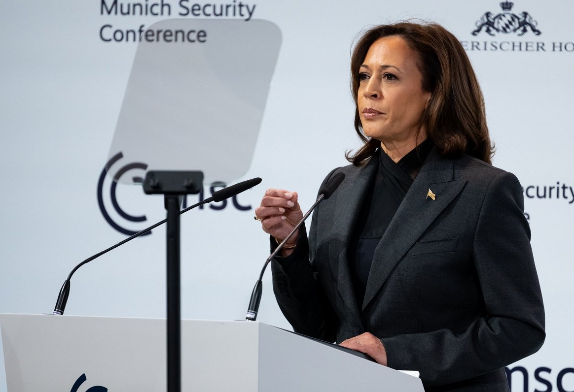 ASV viceprezidente Kamala Harisa Minhenes Drošības konferencē 2023. gada 18. februārī