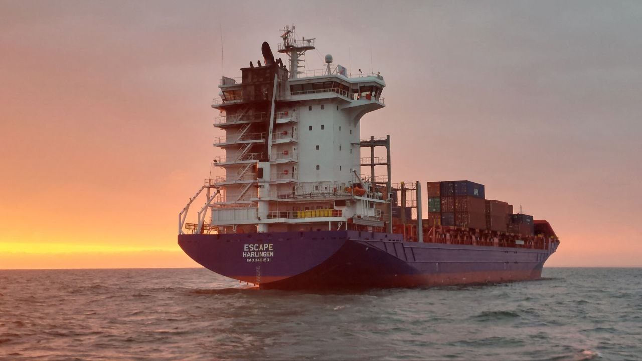 Fire aboard ship 'Escape' in Baltic Sea