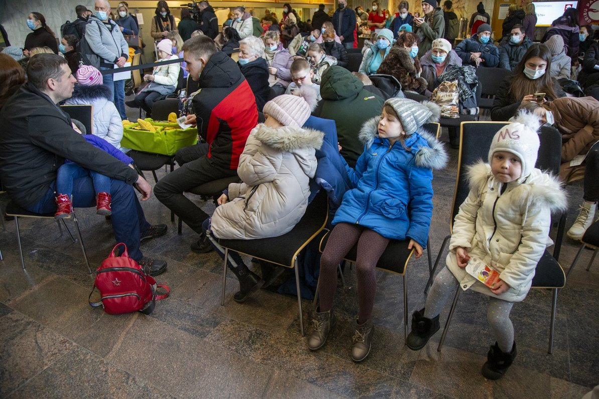 Ukrainas bēgļi Rīgas atbalsta centrā 11.03.2022