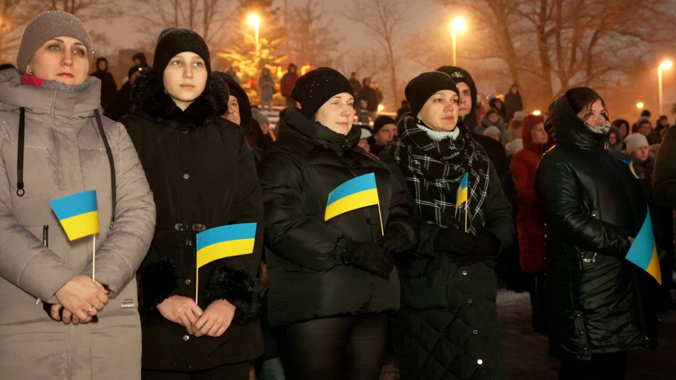 Rēzeknē Atbalsta pasākums Ukrainai, 24.02.2023.