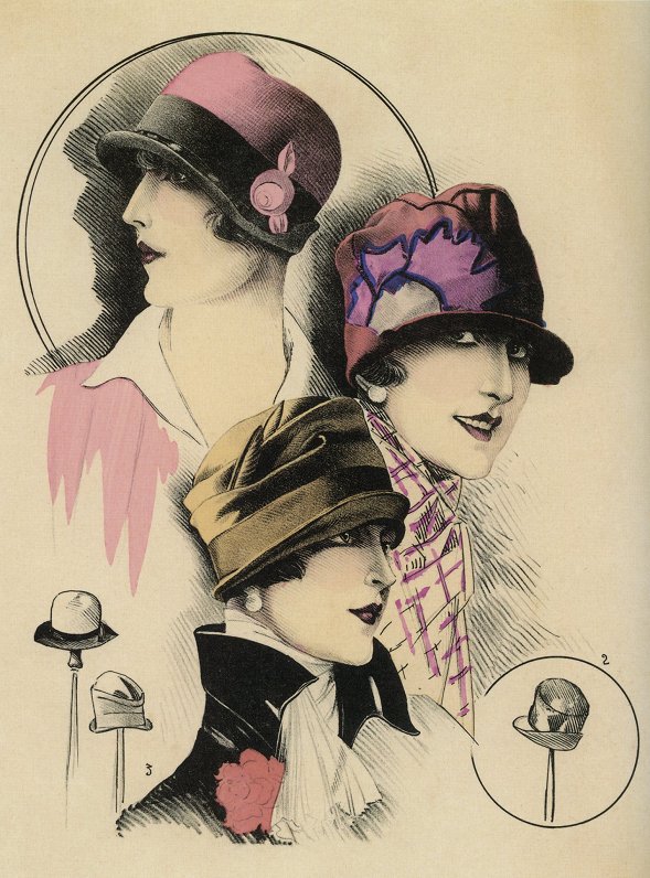 Cepuru modeļu skices, tapušas ap 1925. gadu