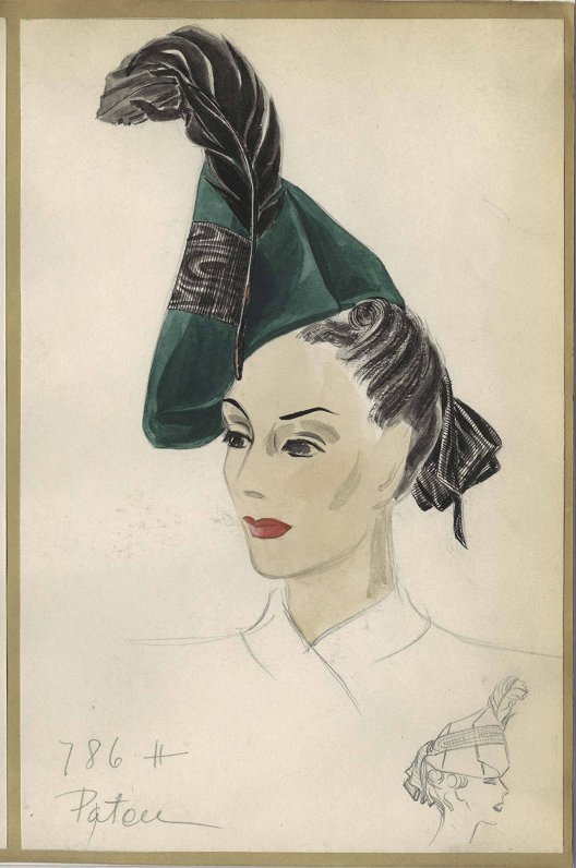Franču modes nama &quot;Patou&quot; cepures modelis 30. gadu beigās
