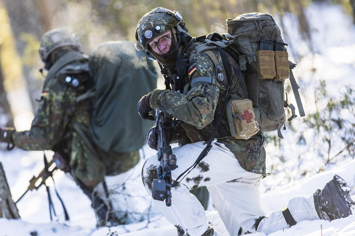 Vācijas karavīri NATO spēku mācībās Lietuvā