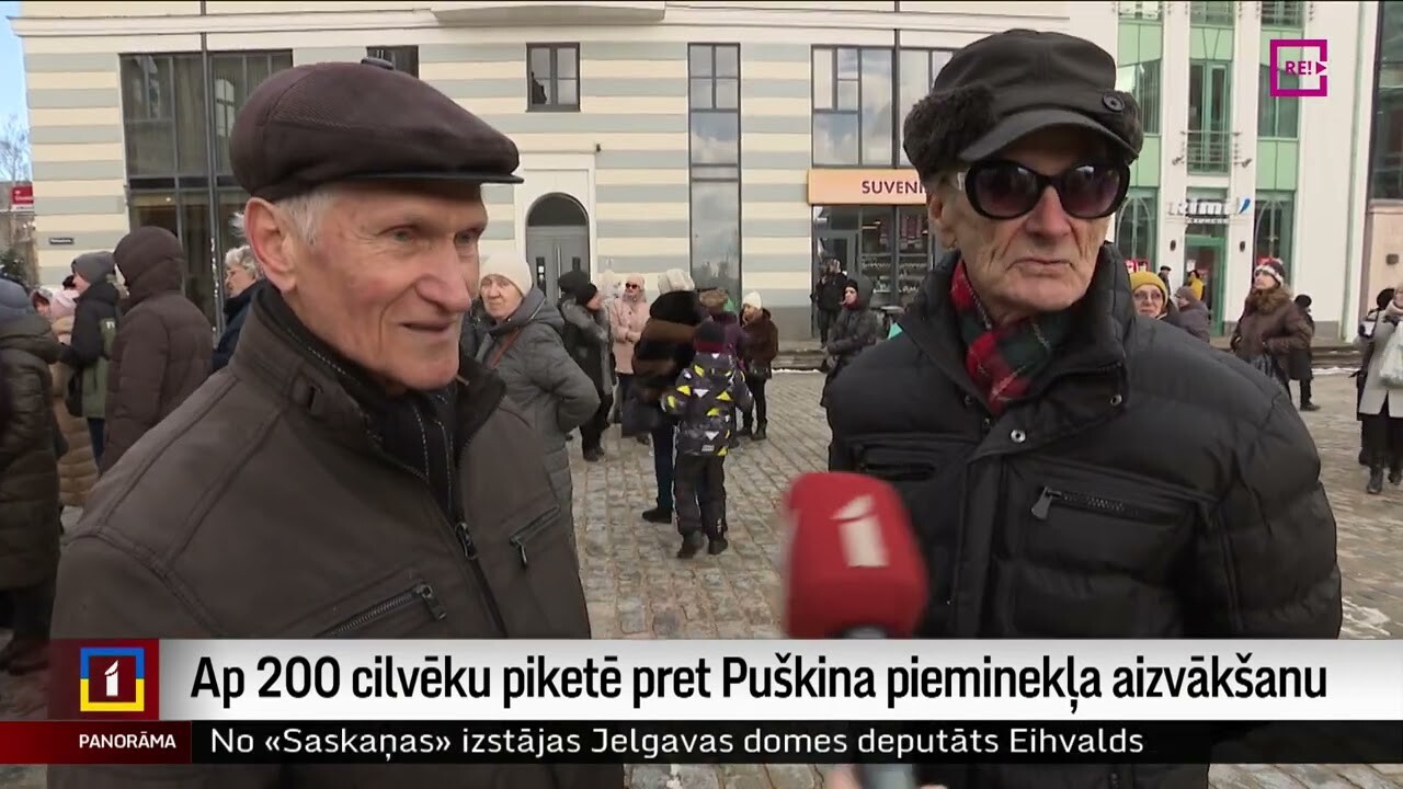 Protests pret Puškina statujas izvešanu no Rīgas / raksts