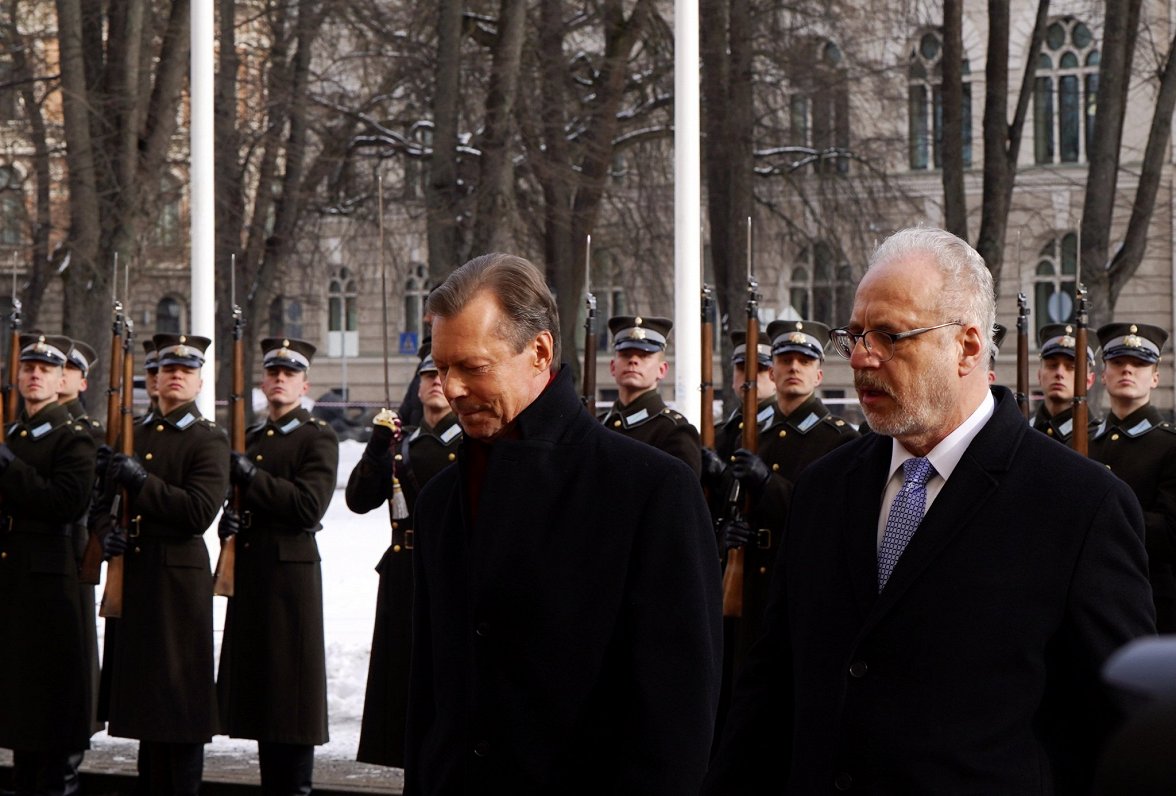 Великий герцог Люксембурга Анри встретился с президентом Латвии Эгилом Левитсом. 13.03.2023