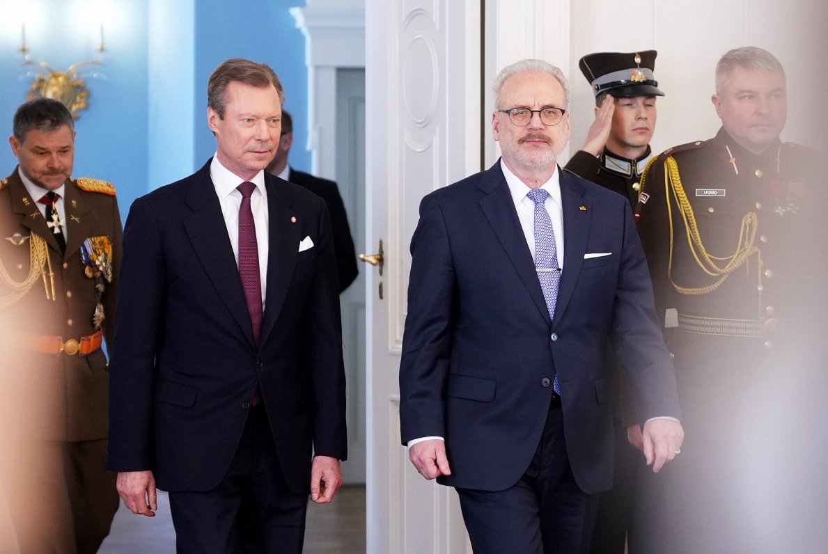 Великий герцог Люксембурга Анри встретился с президентом Латвии Эгилом Левитсом. 13.03.2023