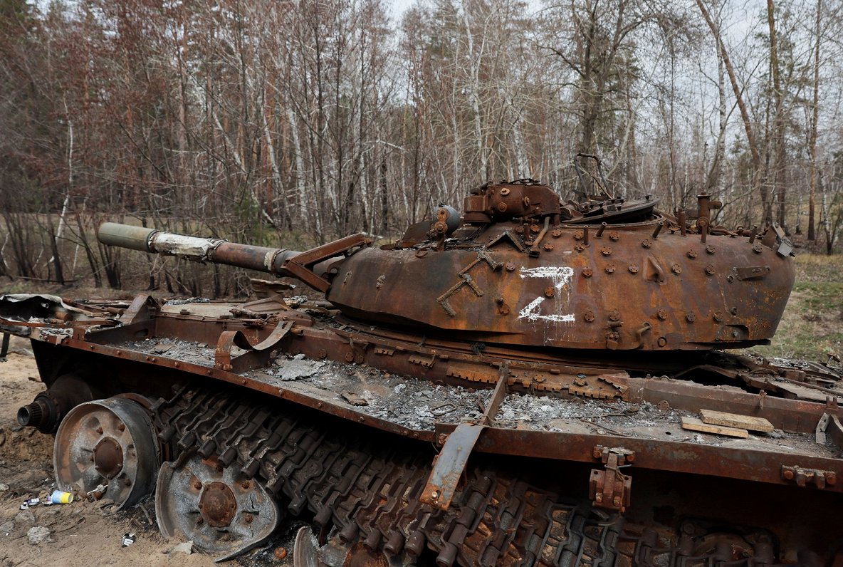 Iznīcināts Krievijas tanks Ukrainā, Luhanskas apgabalā, 24.03.2023.