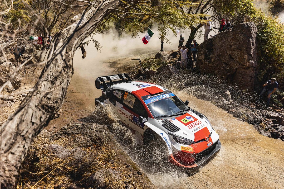 Takamoto Katsutas ekipāža Meksikas WRC posma treniņbraucienos