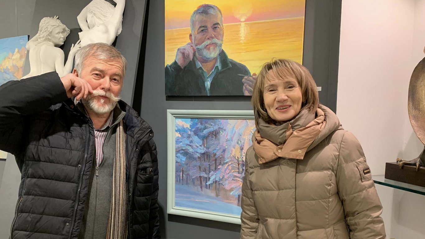 Живописец из Резекне Павел Остапцев с женой