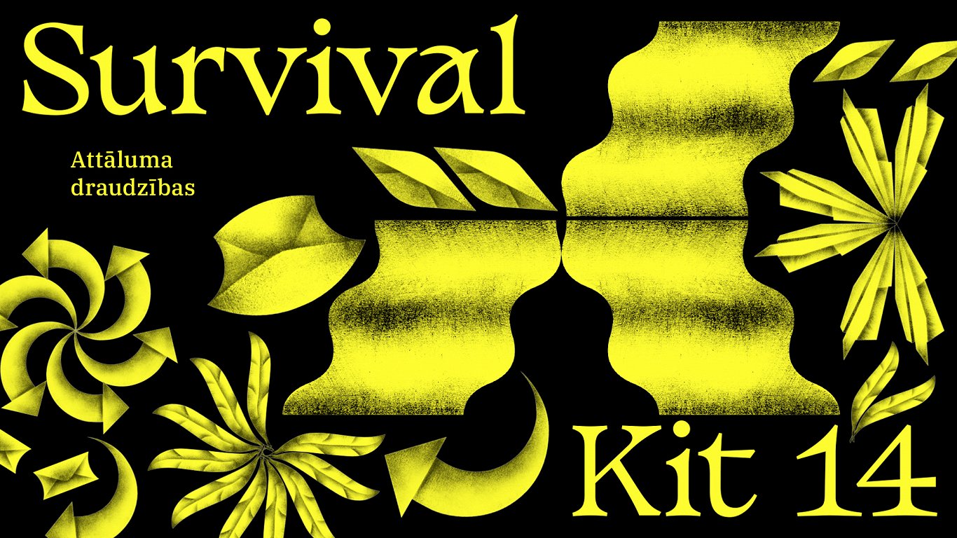 &quot;Survival Kit 14&quot; vizuālā identitāte. Grafiskā dizainere Rūta Jumīte.
