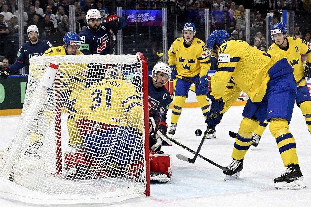 Zviedrijas un ASV hokejistu spēle pasaules čempionātā