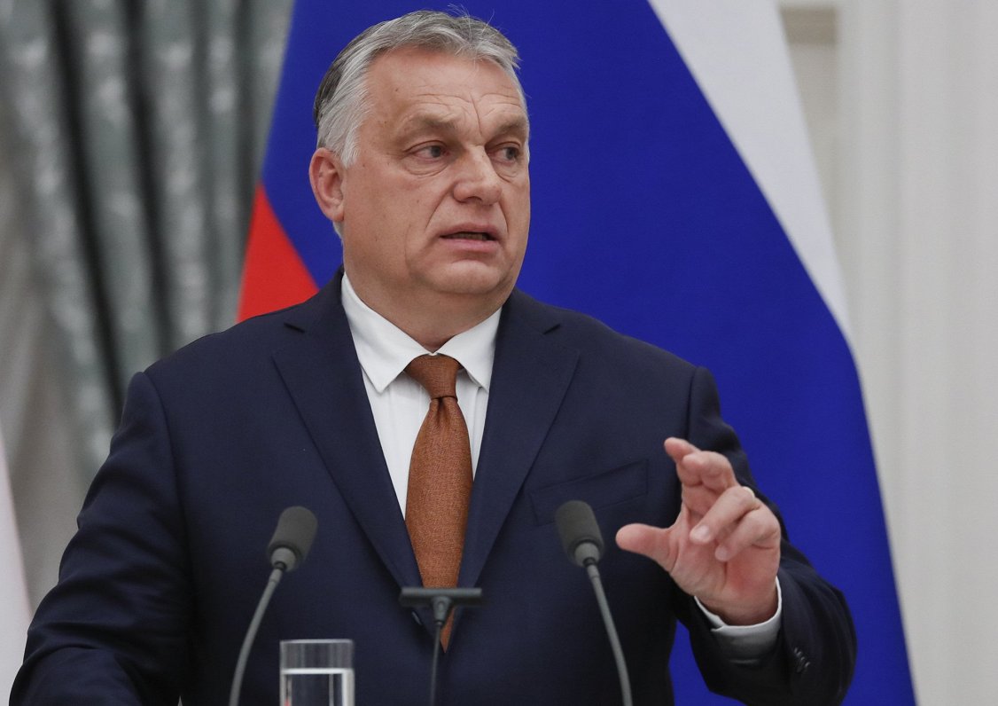 Ungārijas premjers Viktors Orbāns vizītes laikā Maskavā, 2022. gada februārī