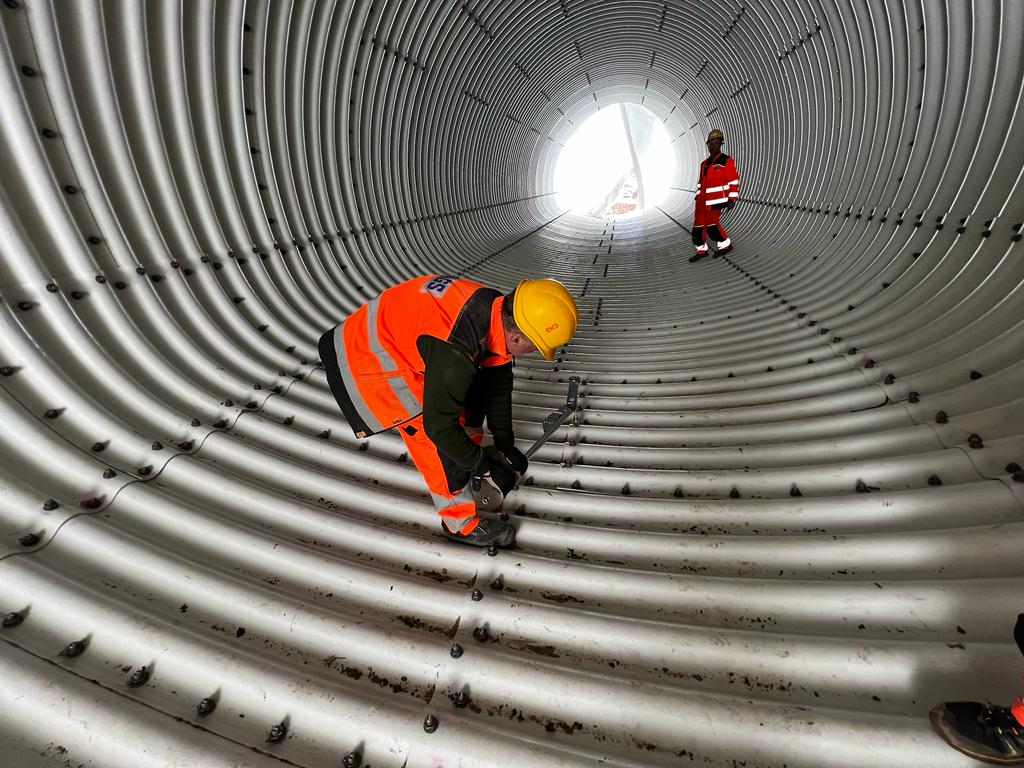Tuneļa izbūve pie Latvijas-Baltkrievijas robežas