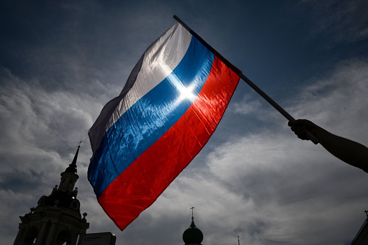 Krievijas karogs Maskavas Sarkanajā laukumā