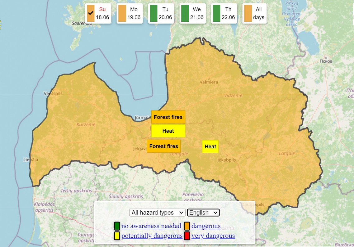 Orange alert across Latvia