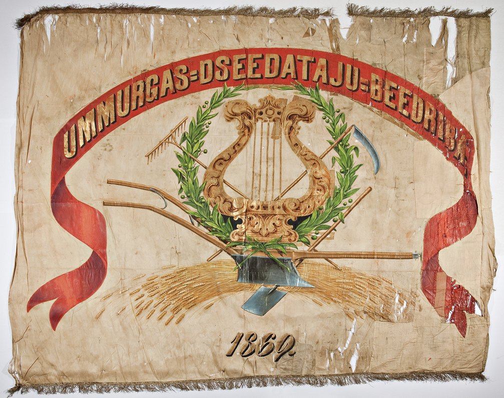Umurgas dziedāšanas biedrības karogs, 1869. gads