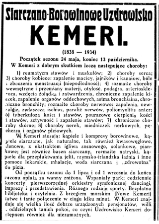 Reklāma poļi avīzē Dziennik Wileński, 1934.g