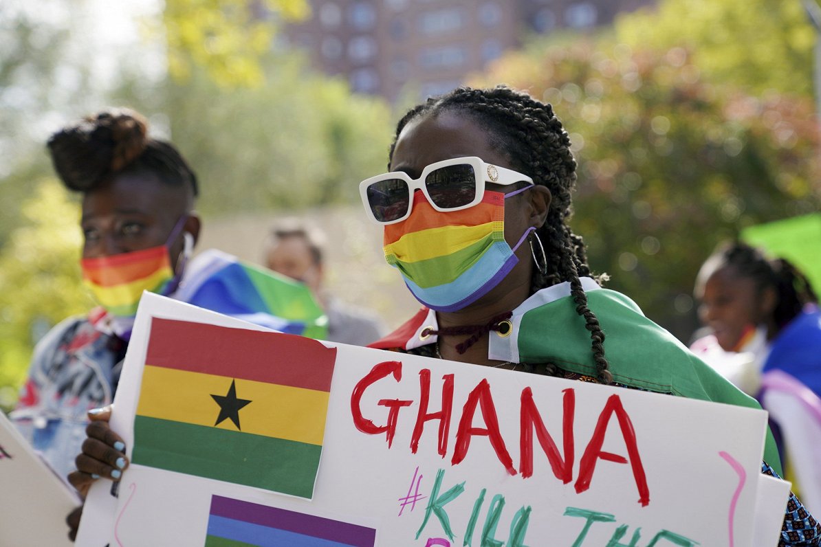 Par Ganas parlamenta lēmumiem protestē Ņujorkā. Ilustratīvs foto