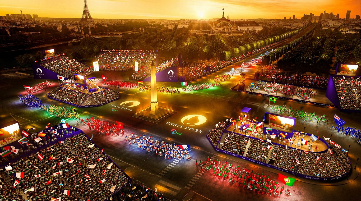 Визуализация открытия Олимпийских игр в Париже