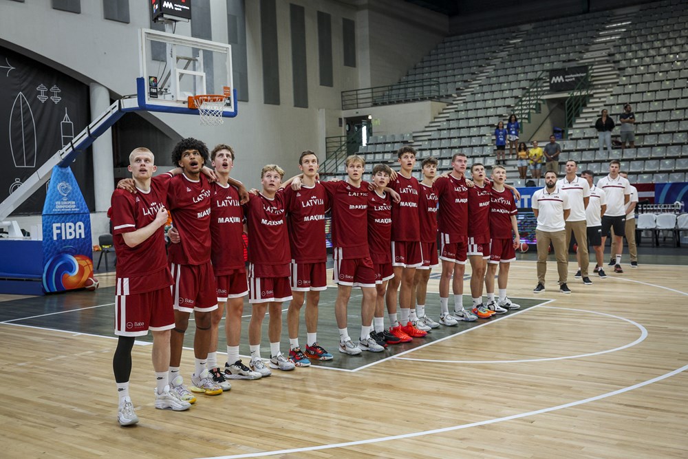 Latvijas U-18 izlases basketbolisti Eiropas čempionātā B divīzijā
