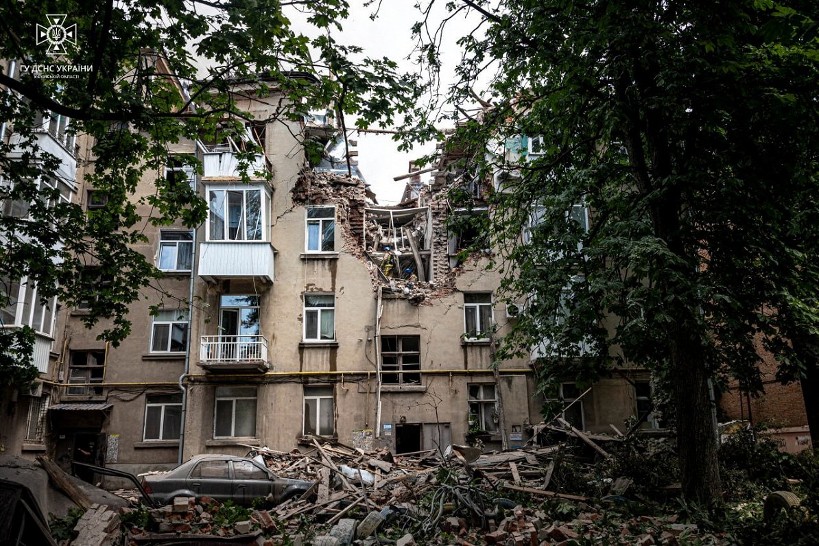 Последствия атаки дронов РФ. Украина, Сумы, 03.07.2023