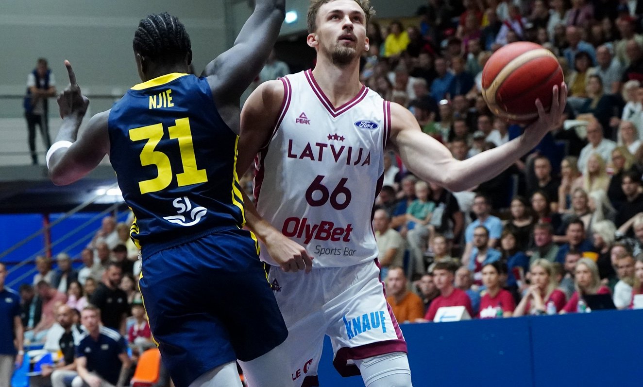 Latvijas un Zviedrijas izlašu pārbaudes spēle basketbolā