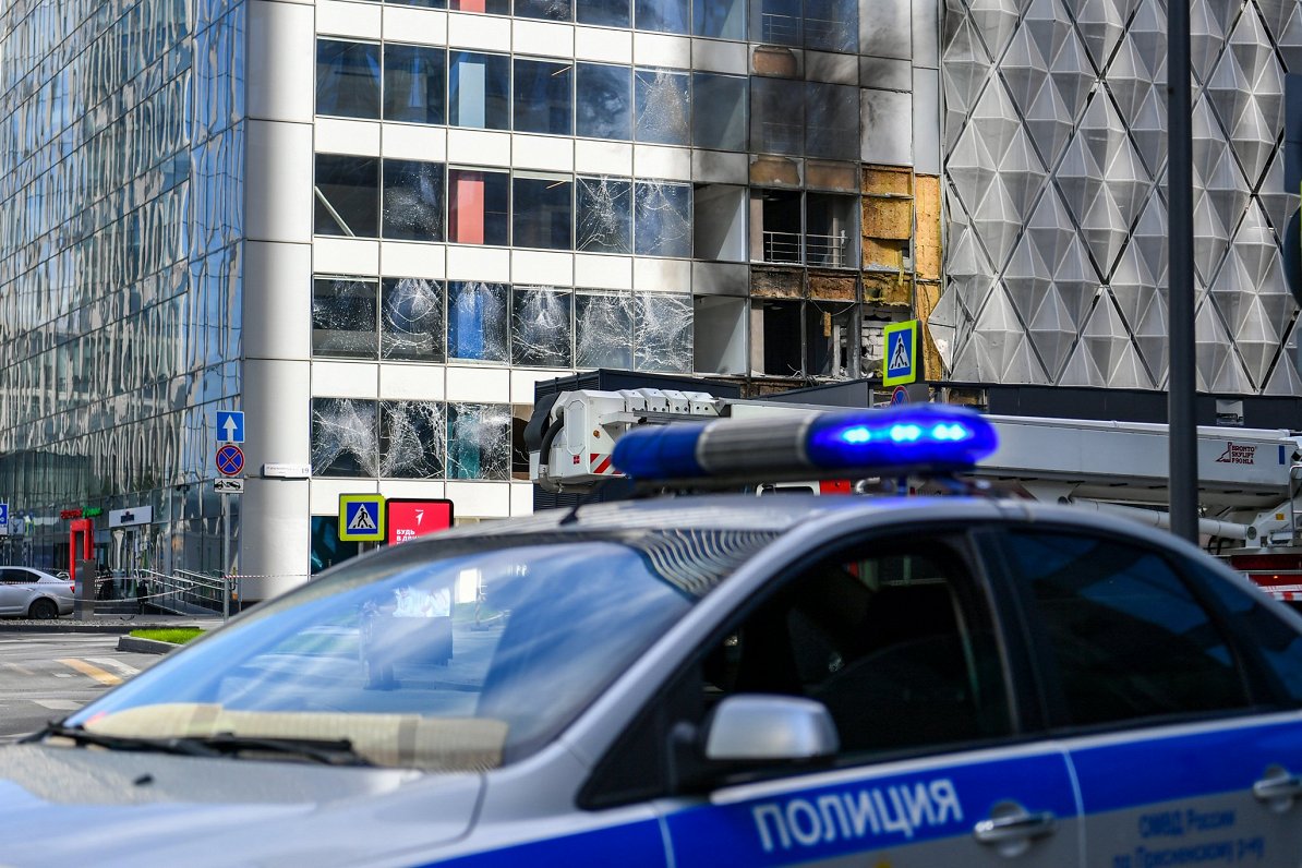 Krievijas policija pēc drona uzbrukuma Odincova rajonā, 30.07.2023