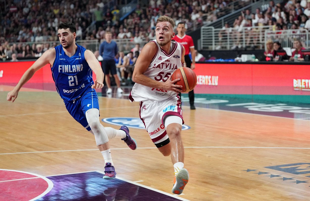 Latvijas basketbola izlases pārbaudes spēle pret Somiju