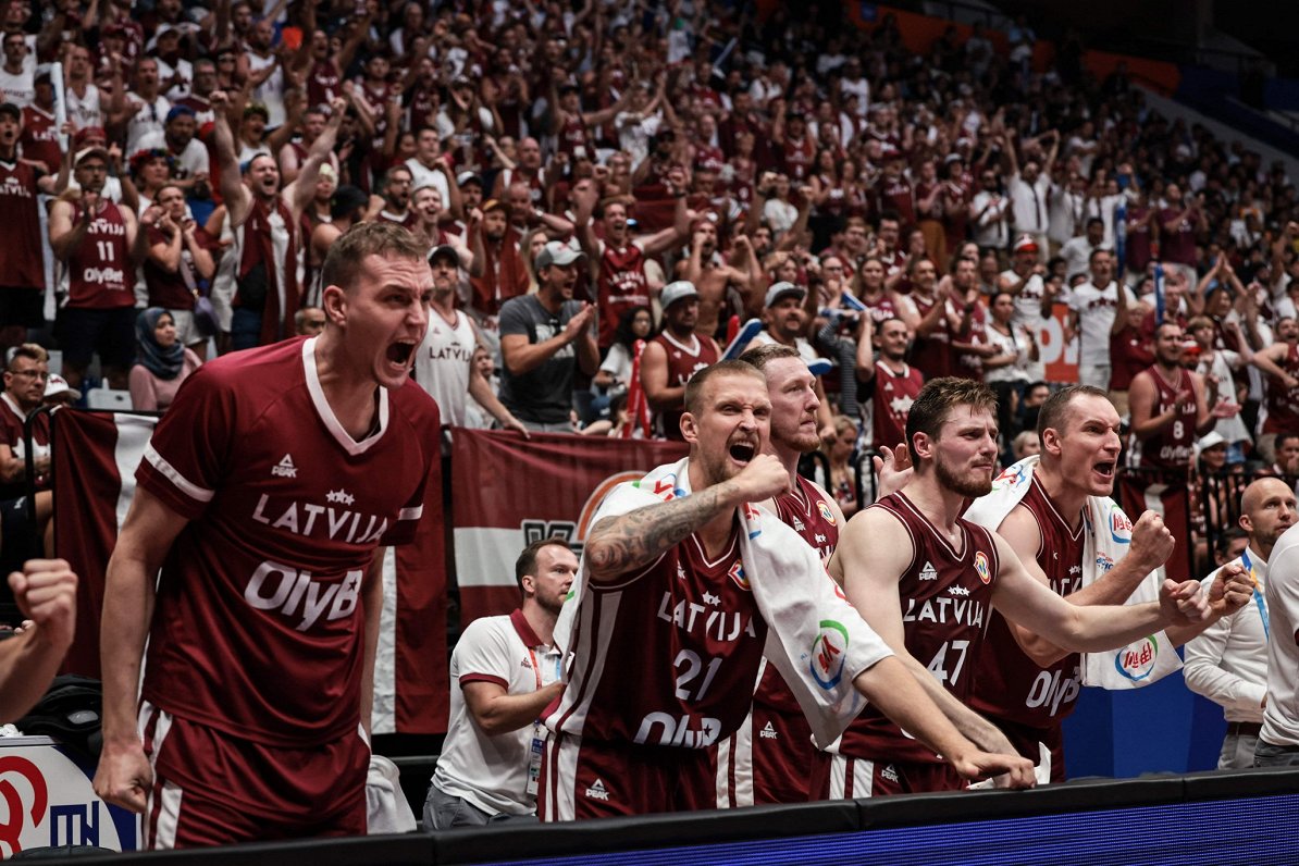 Den avgjørende kampen om kvartfinalen for latviske basketballspillere