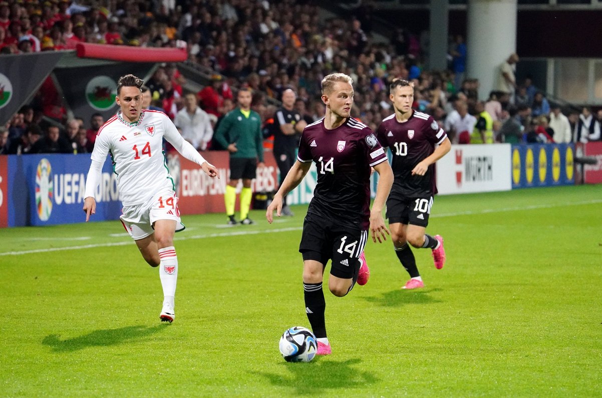 Eiropas čempionāta kvalifikācijas turnīra spēle Latvija pret Velsu