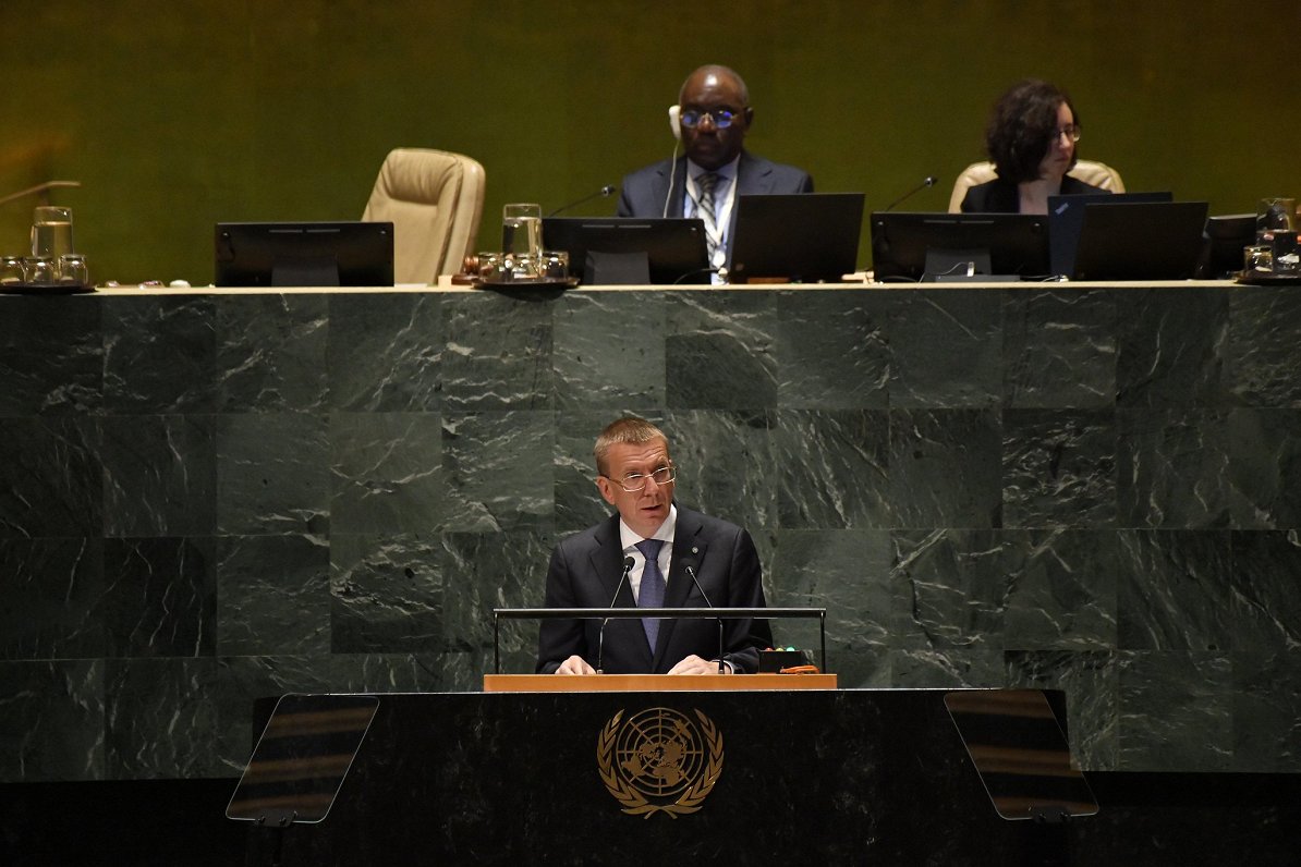 President Edgars Rinkēvičs addresses the United Nations, September 2023