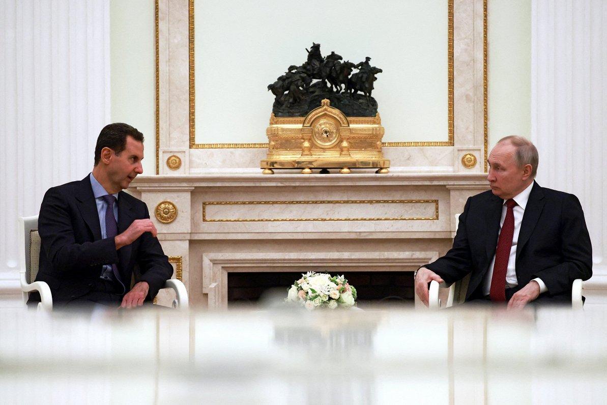 Sīrijas autoritārais prezidents Bašars Al Asads un Krievijas vadonis Vladimirs Putins
