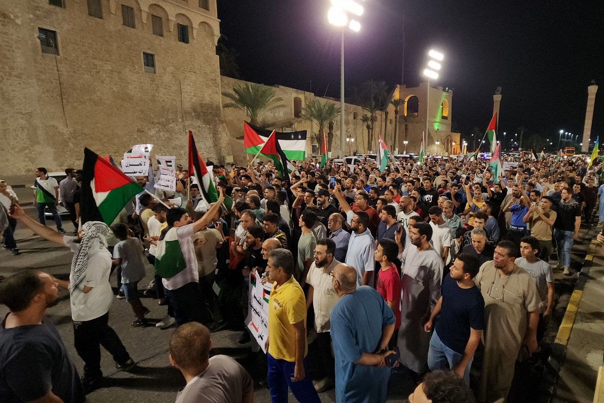 Protesta akcija Palestīnas atbalstam Lībijā