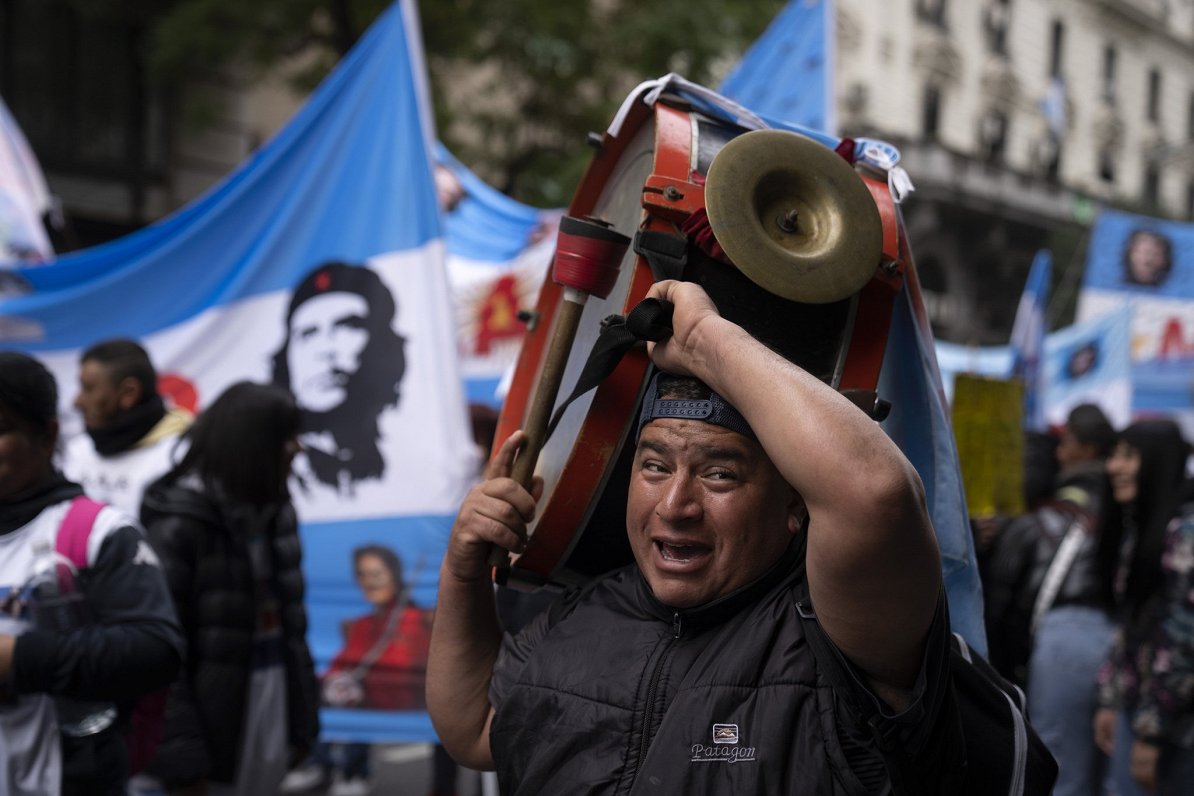 Protesta akcijas dalībnieks Argentīnā